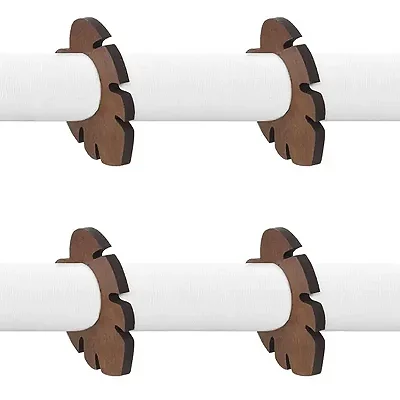 Anel de Guardanapo 4 Peças Folha de Adão Artwood em MDF Decorativo
