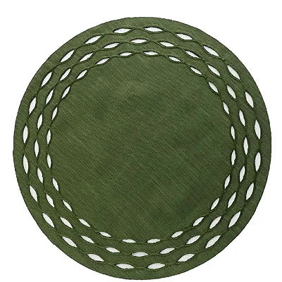 Jogo Americano Auguri Casa Olea Verde em Poli-Linho 40cm