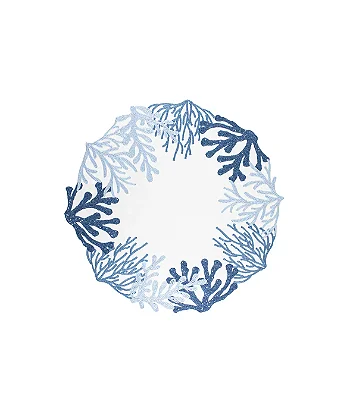 Jogo Americano Auguri Casa Coralli Branco com Bordado Azul 40cm