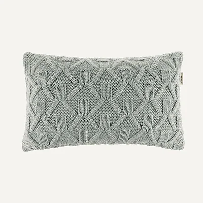 Almofada Decorativa de Tricô Roman Névoa 30x50cm em Acrílico