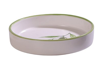 Prato Redondo Cilindro Crisântemo Azeitoninhas Kitchen em Cerâmica Decorativa