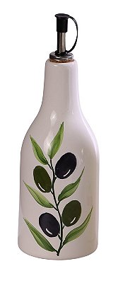 Garrafa Grande com Bico Azeitoninhas Kitchen em Cerâmica Decorativa