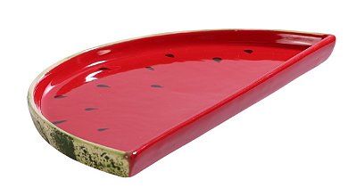 Fatia Melancia Tutti-Frutti em Cerâmica Decorativa Pintada à Mão