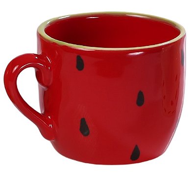Xícara Bowl Melancia Tutti-Frutti em Cerâmica Artesanal 180ml