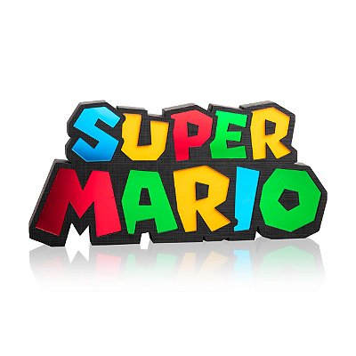 Letreiro Super Mario Espelhado 3d Decorativo Geek/gamer 32cm