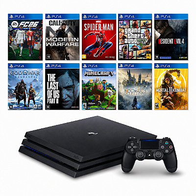 Ps4 Playstation 4 Pro 1tb 12.52 + 35 Jogos + Garantia Nf-e