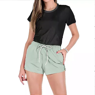 Short Feminino Tactel Grosso Academia Praia Verão