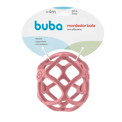 Mordedor Bola Em Silicone Rosa - Buba