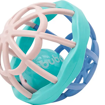 Chocalho Bola Baby Ball Cute Colors da Buba - Rosa com Lilás