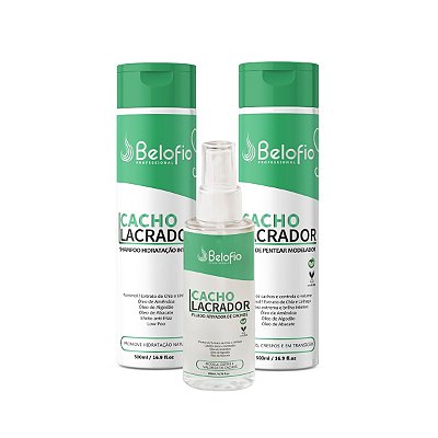 Kit Cacho Lacrador Shampoo, Creme de Pentear e Fluido Ativador de Cachos
