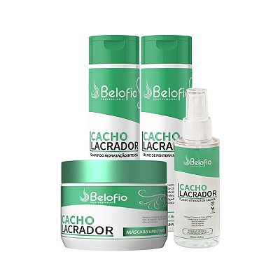 Kit Cacho Lacrador Shampoo, Creme, Máscara e Fluido Ativador de Cachos