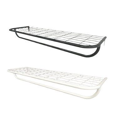 Prateleira Telada com Cabideiro Para de Cremalheira 1,0 m com Branco ou Preto