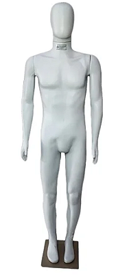 Manequim Masculino Articulado Corpo Inteiro C/ Base – Estilo e Funcionalidade para Sua Vitrine – Branco – Resina Plástica