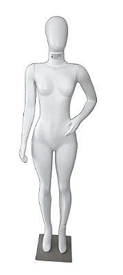Manequim Feminino Articulado Corpo Inteiro C/ Base – Estilo e Funcionalidade para Sua Vitrine – Branco – Resina Plástica