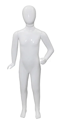 Manequim Infantil Articulado Corpo Inteiro C/ Base – Estilo e Funcionalidade para Sua Vitrine – Branco – Resina Plástica