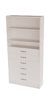 Armário Estante com 6 Gavetas com 2 prateleiras – Ideal para Closet e Lojas | MDF 15mm – 1,85x0,90x0,32m