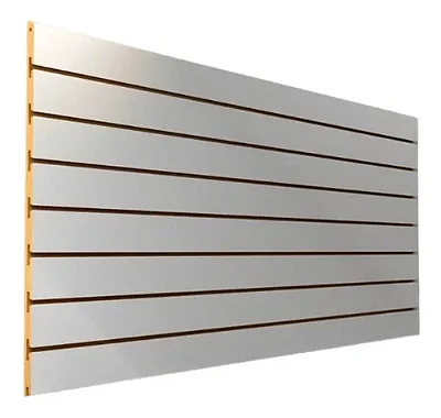 1 Painel Canaletado Slat Wall Branco Mdf 0,60 M Altura X 1,20 M de Largura