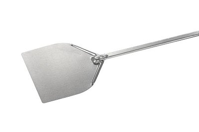 Pá para fornear pizza 32cm em aço aluminado retangular, uso doméstico (cabo longo) - Amica