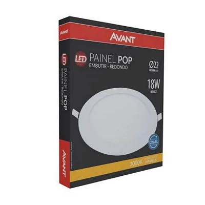 Painel de LED Embutir Pop 18W 3000K - Branco Quente