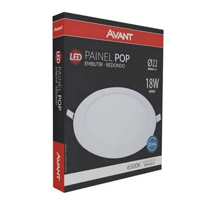 Painel de LED Embutir Pop 18W 6500K - Branco Frio