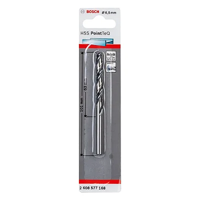 Broca de Aço Rápido (HSS) PointTeQ 6,5mm 1/4" Bosch