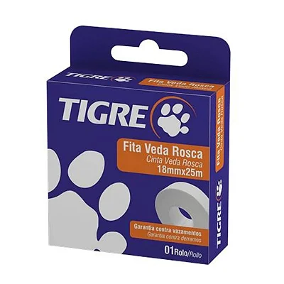 Fita Veda Rosca 18mm x 10m Tigre