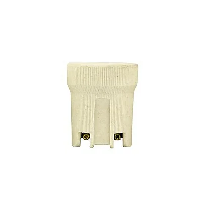 Soquete de Porcelana Branco com Alça Liso para Spot com Lâmpada E27