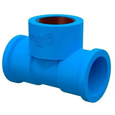 Te Soldável com Bucha de Latão Azul PVC 25mm x 1/2" Tigre
