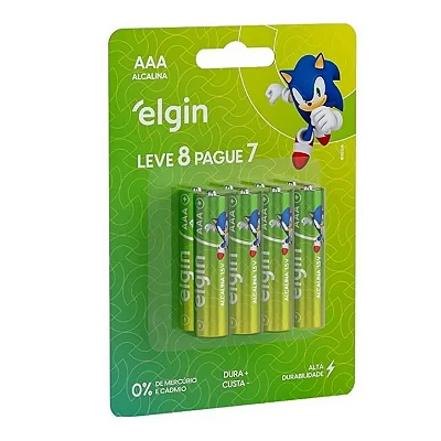 Pilha Alcalina AAA 1,5V Elgin