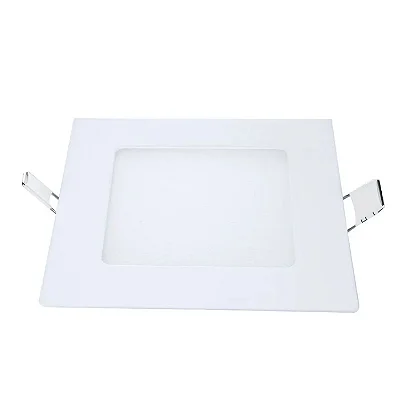 Painel LED Embutir Pop Quadrado 6W Luz Amarela