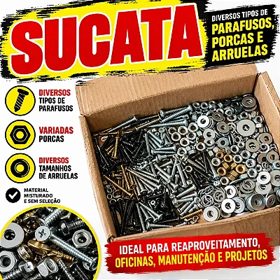 Kit Sortido Parafusos Porcas Arruelas Sucata