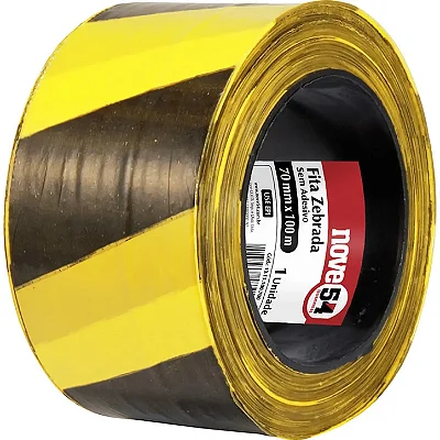 Fita Zebrada Demarcação Preto e Amarelo 70mmx100m
