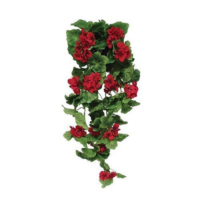 PENDENTE DE GERANIO AVELUDADO VERMELHO X 9 80CM
