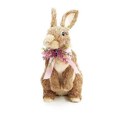 COELHO SENTADO C/LACO CANELINHA 25CM