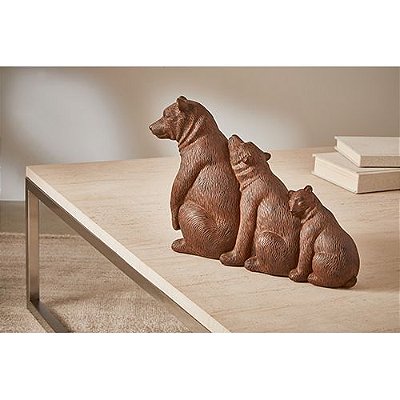 ESCULTURA URSOS EM POLIRESINA MARROM 20.5X11.31CM