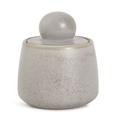 POTE DECORATIVO EM CERAMICA CINZA M 14.5X11X11CM