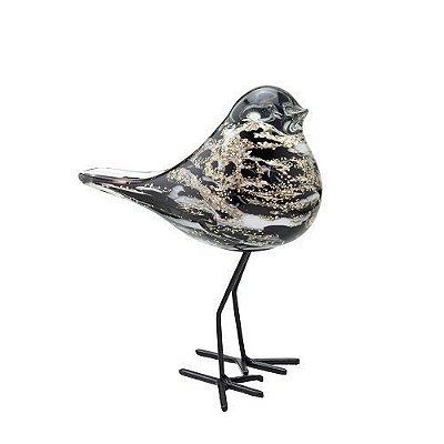 PASSARO DECORATIVO EM VIDRO 15.5CM