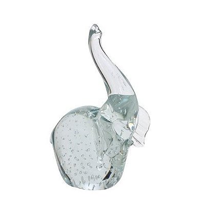 ELEFANTE DECORATIVO EM VIDRO 17.5CM