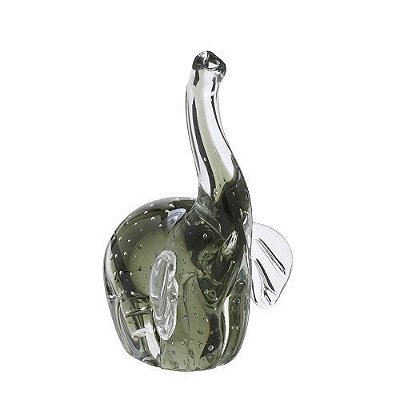 ELEFANTE DECORATIVO EM VIDRO 19CM