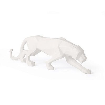 ESCULTURA PANTERA EM POLIRESINA 14X7X45CM