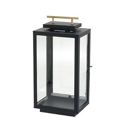 LANTERNA DECORATIVA PRETA 41CM