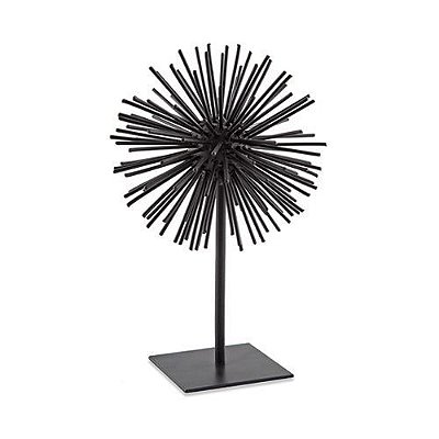 ESCULTURA OURICO PRETO EM METAL 22.5x15x14CM