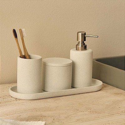 KIT PARA BANHEIRO EM CIMENTO 4 PCS