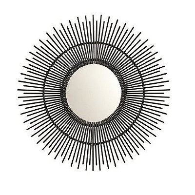 ESPELHO PRETO EM BAMBU 60CM