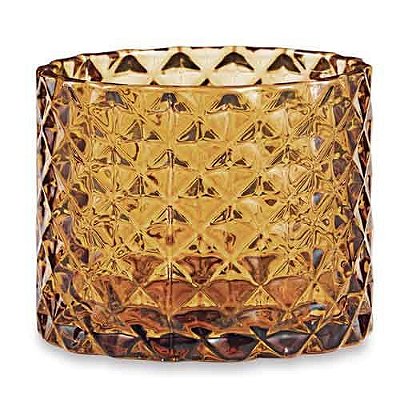 PORTA-VELAS AMBAR EM VIDRO 5.5CM X 7CM