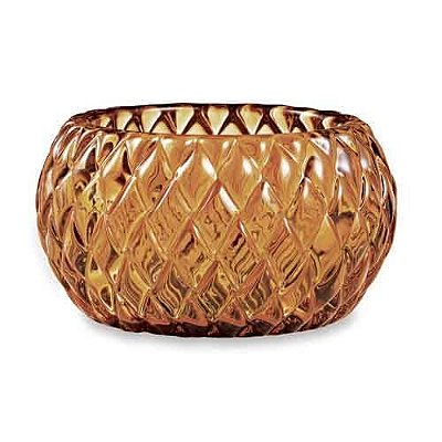 PORTA-VELAS AMBAR EM VIDRO