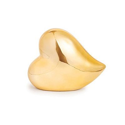 CORACAO DOURADO EM CERAMICA 14.5X17X6CM