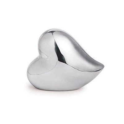 CORACAO PRATA EM CERAMICA 14x12X6CM