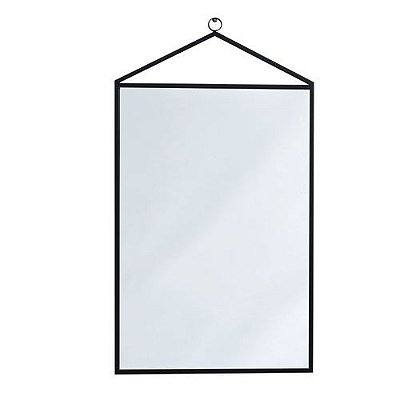 ESPELHO PRETO EM METAL 79X45CM