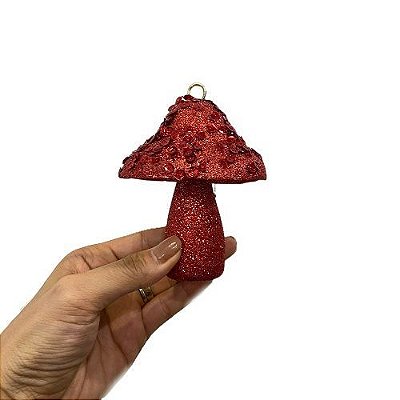 PENDENTE COGUMELO VERMELHO 10CM